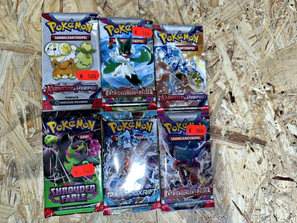 Pokémon Karmesin & Purpur Sammelkarten Booster 6 Stück
