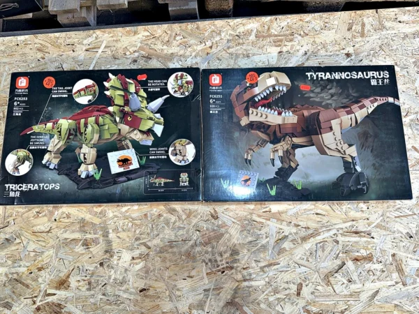 Forange Block Tyrannosaurus FC6251 und Triceratops FC6253 Klemmbaustein-Sets 2 Stück