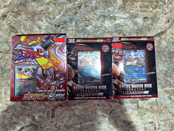 Pokémon TCG Terastal Battle Master Deck Lizardon ex & Starter Set Laudbone ex Kartendecks 3 Stück